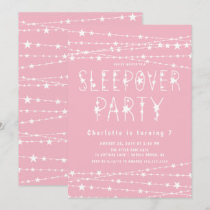Sleepover Stars Birthday Party Invitation