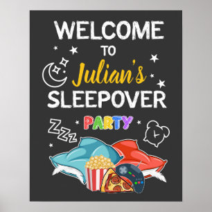 Sleepover Welcome Sign - BOY BIRTHDAY POSTER