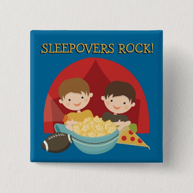 Sleepovers Rock 15 Cm Square Badge (Front)