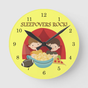 Sleepovers Rock Round Clock