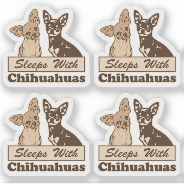 Sleeps With Chihuahuas Funny Contour Cut (Front)