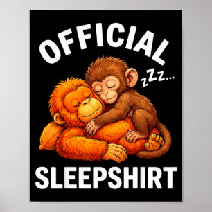 Sleepshirt animal cute punch monkey plush hugging poster