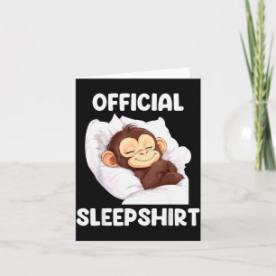Sleepshirt Cute Sleeng Monkey Animal Lover Pajama Card