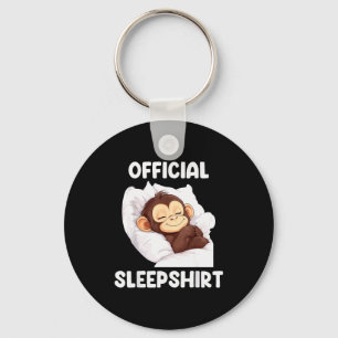 Sleepshirt Cute Sleeng Monkey Animal Lover Pajama Key Ring