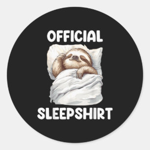Sleepshirt Cute Sleeng Sloth Animal Lovers Pajama Classic Round Sticker