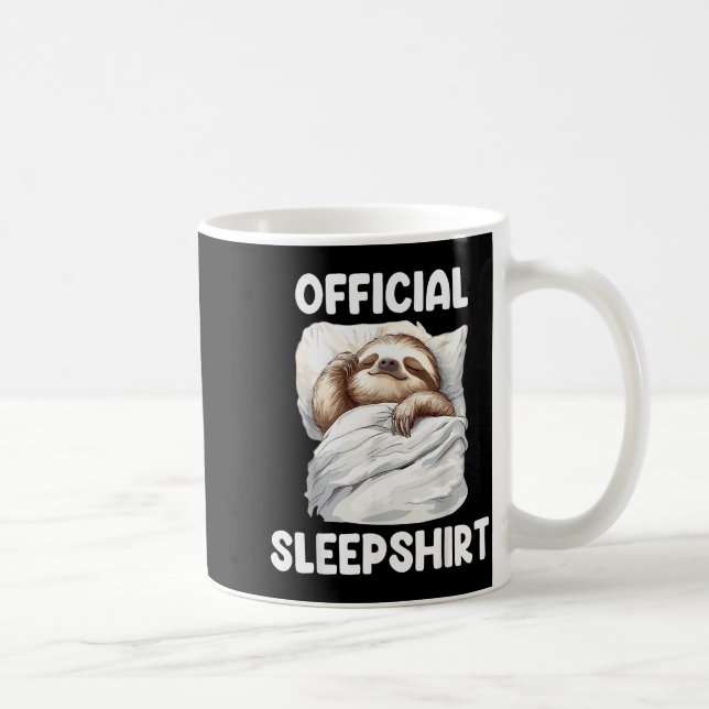 Sleepshirt Cute Sleeng Sloth Animal Lovers Pajama  Coffee Mug (Right)