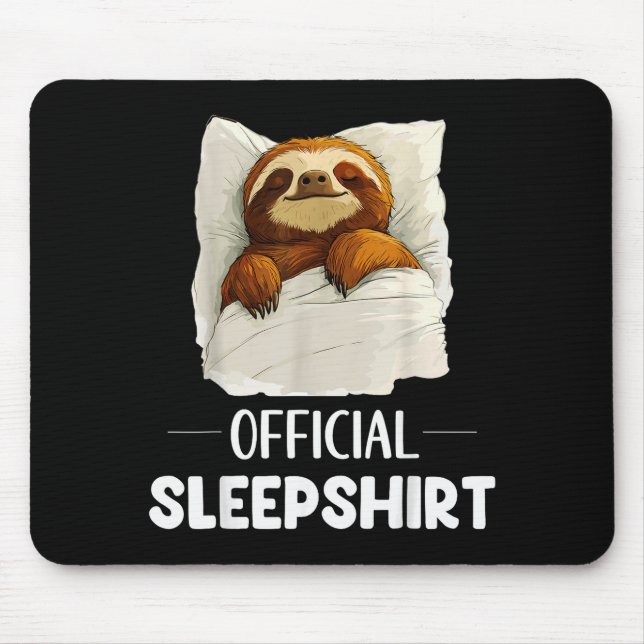 Sleepshirt Cute Sleeng Sloth Animal Lovers Pajama  Mouse Mat (Front)