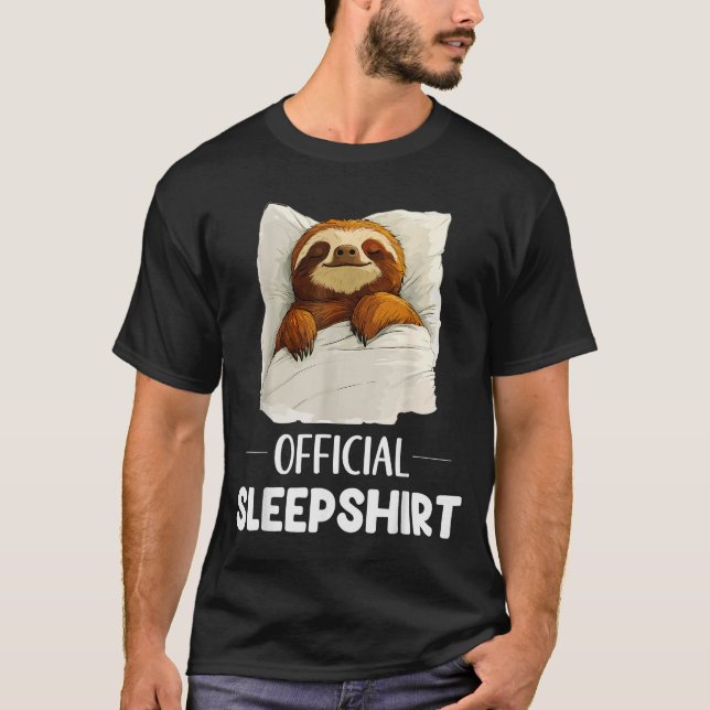 Sleepshirt Cute Sleeng Sloth Animal Lovers Pajama  T-Shirt (Front)