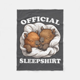 Sleepshirt Funny Capybara Nigh Capybara Lover  Fleece Blanket