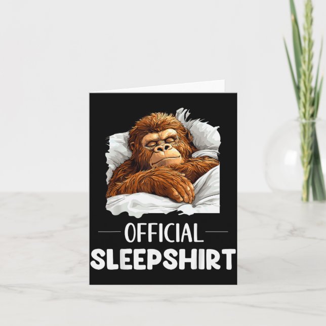 Sleepshirt Sleeng Bigfoot Sasquatch Lovers Pajama  Card (Front)