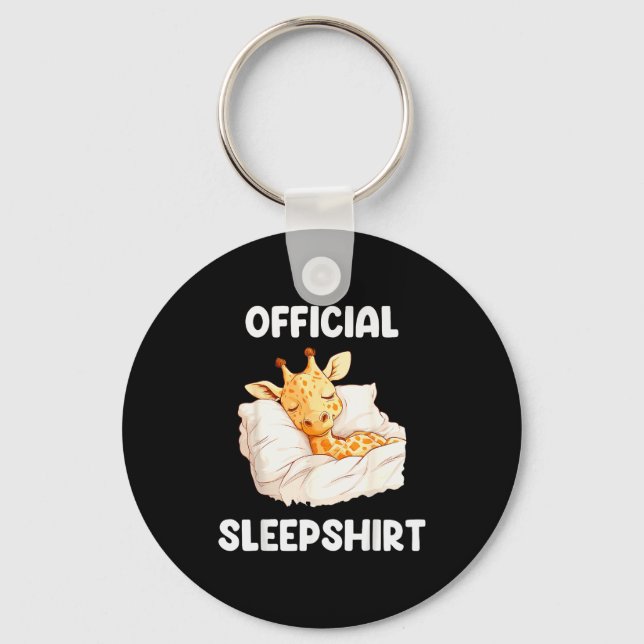 Sleepshirt Sleeng Giraffe Animal Lovers Pajama  Key Ring (Front)