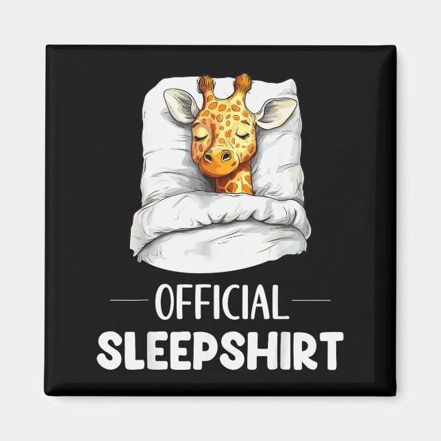 Sleepshirt Sleeng Giraffe Animal Lovers Pajama  Magnet (Front)
