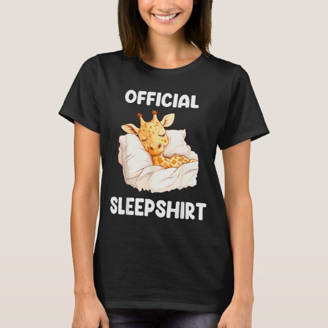 Sleepshirt Sleeng Giraffe Animal Lovers Pajama  T-Shirt (Front)