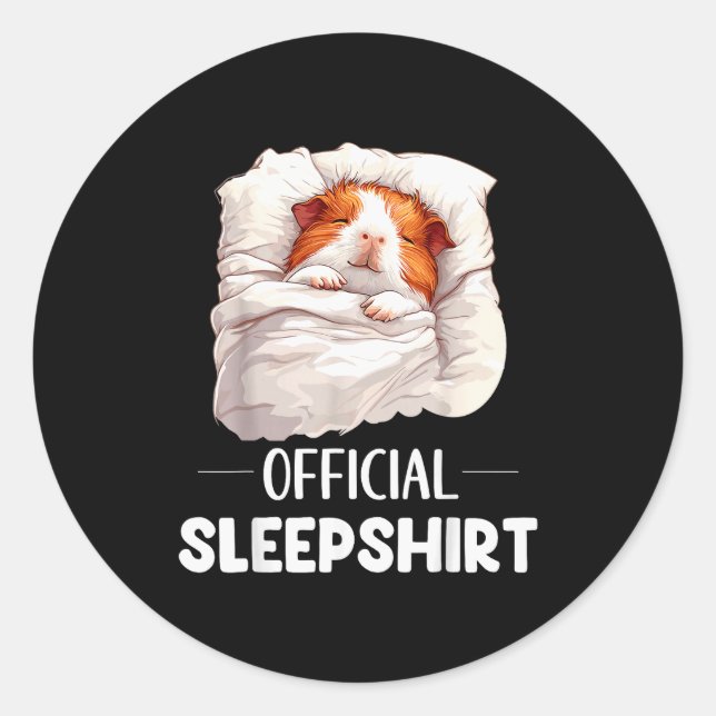 Sleepshirt Sleeng Guinea G Animal Lovers Pajama  Classic Round Sticker (Front)