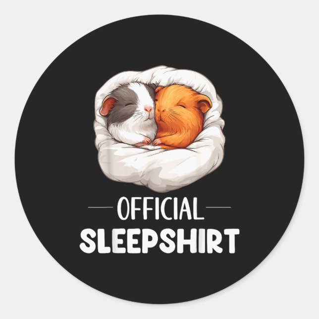 Sleepshirt Sleeng Guinea G Animal Lovers Pajama  Classic Round Sticker (Front)