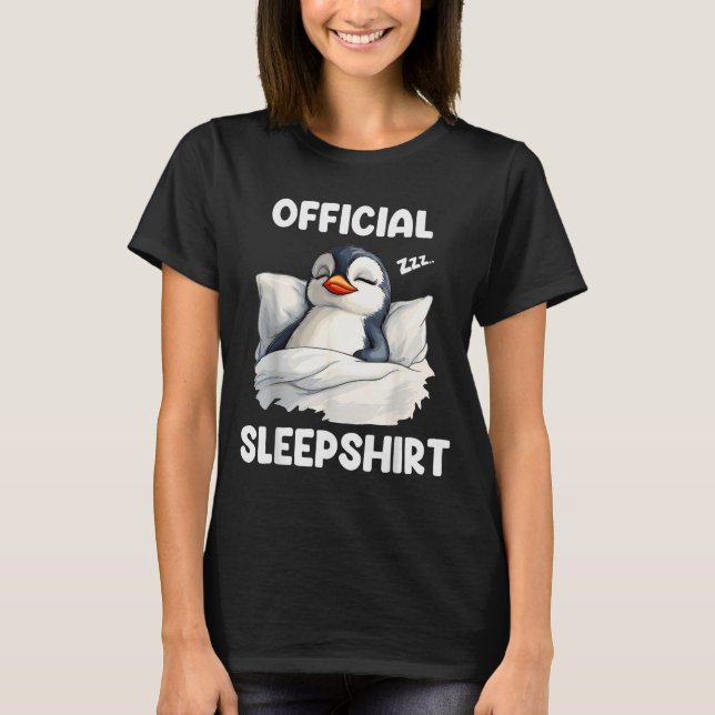 Sleepshirt Sleeng Penguin Animal Lovers Pajama  T-Shirt (Front)