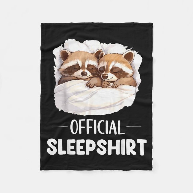 Sleepshirt Sleeng Raccoon Animal Lovers Pajama  Fleece Blanket (Front)