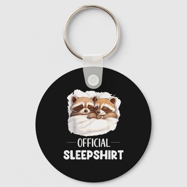 Sleepshirt Sleeng Raccoon Animal Lovers Pajama  Key Ring (Front)