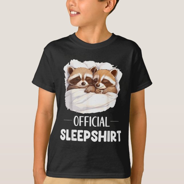 Sleepshirt Sleeng Raccoon Animal Lovers Pajama  T-Shirt (Front)