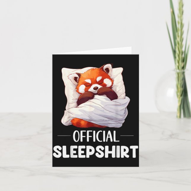 Sleepshirt Sleeng Red Panda Animal Lovers Pajama  Card (Front)