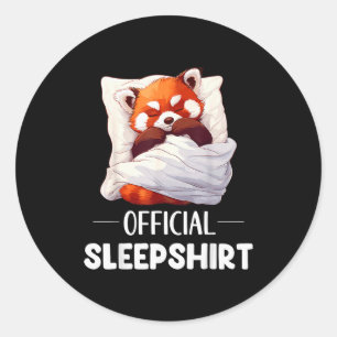 Sleepshirt Sleeng Red Panda Animal Lovers Pajama  Classic Round Sticker