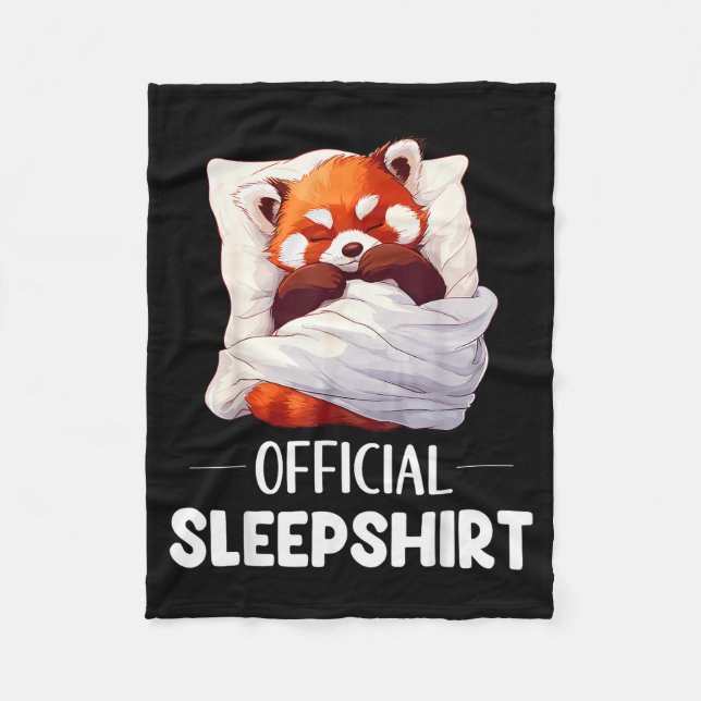 Sleepshirt Sleeng Red Panda Animal Lovers Pajama  Fleece Blanket (Front)