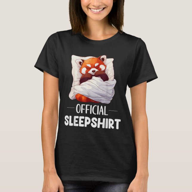 Sleepshirt Sleeng Red Panda Animal Lovers Pajama  T-Shirt (Front)