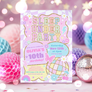 Sleepunder Birthday Party Preppy Varsity Patch Invitation