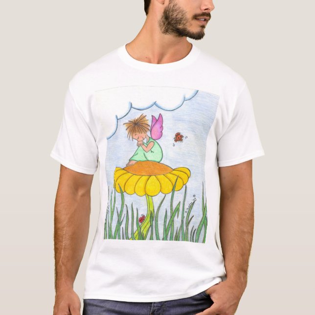 Sleepy Angel on Flower Shirt (Front)