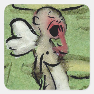 Sleepy Angel Square Sticker