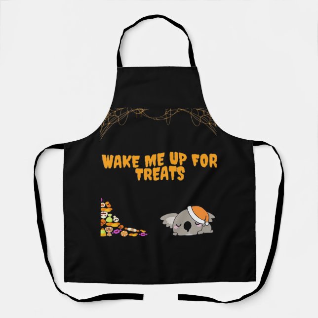Sleepy animal ready for Halloween treats! Classic  Apron (Front)