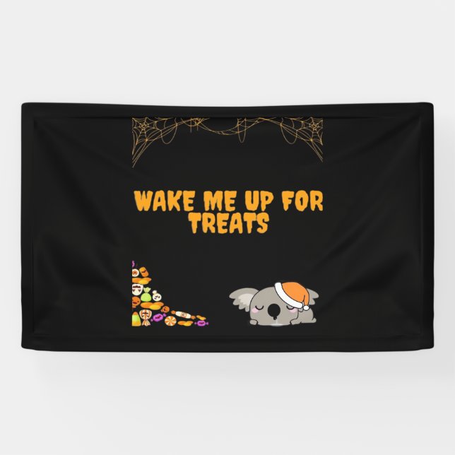 Sleepy animal ready for Halloween treats! Classic  Banner (Horizontal)