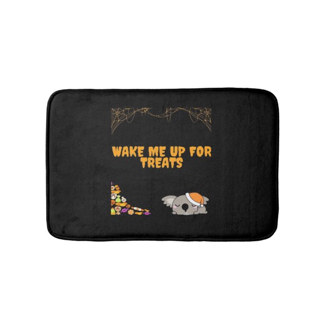Sleepy animal ready for Halloween treats! Classic  Bath Mat (Front)