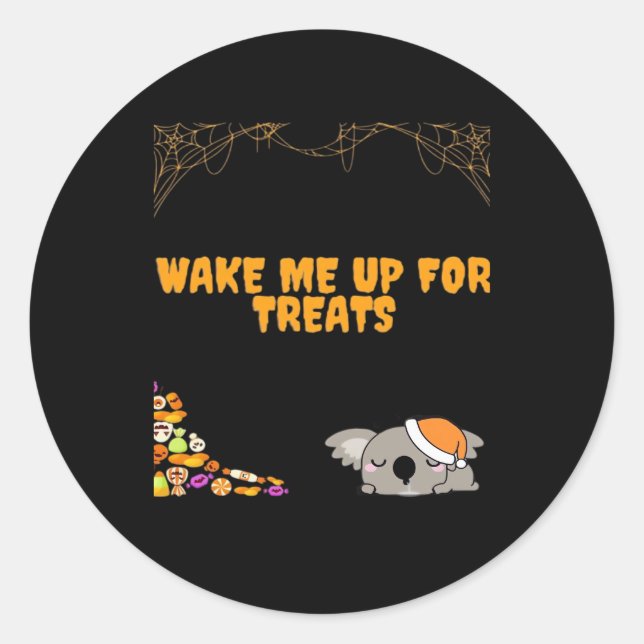 Sleepy animal ready for Halloween treats! Classic  Classic Round Sticker (Front)