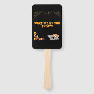 Sleepy animal ready for Halloween treats! Classic  Hand Fan