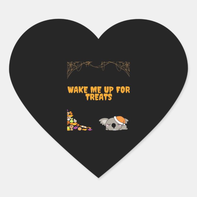 Sleepy animal ready for Halloween treats! Classic  Heart Sticker (Front)