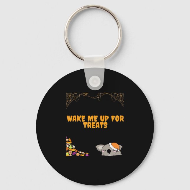 Sleepy animal ready for Halloween treats! Classic  Key Ring (Front)
