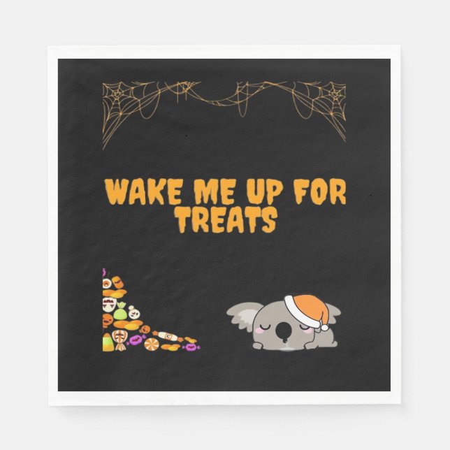 Sleepy animal ready for Halloween treats! Classic  Napkin (Front)
