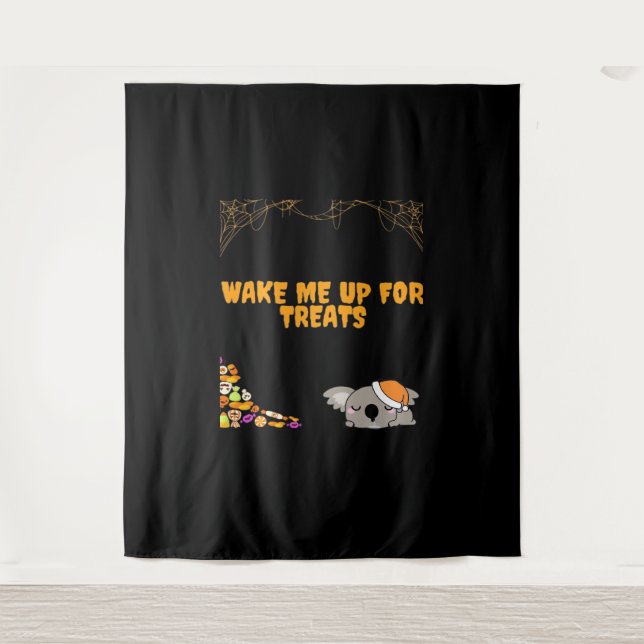 Sleepy animal ready for Halloween treats! Classic  Tapestry (Front)