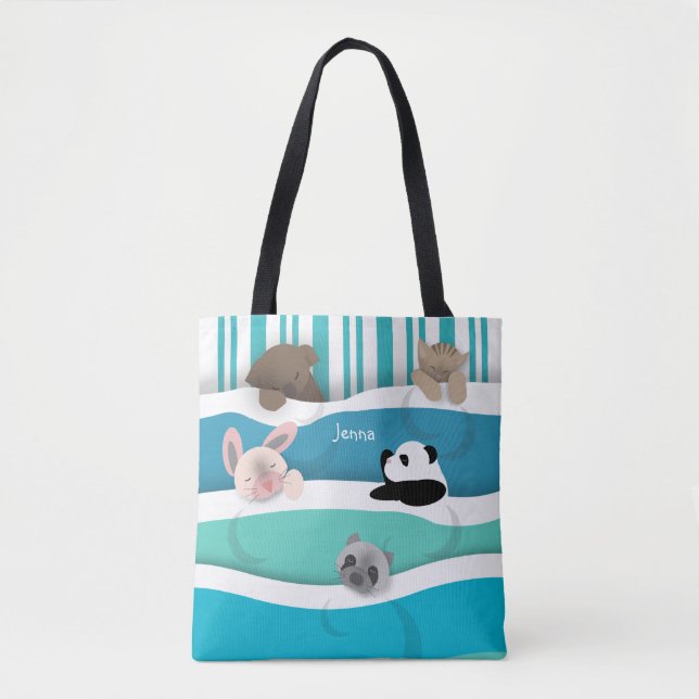 Sleepy Animals Tote Bag (Front)