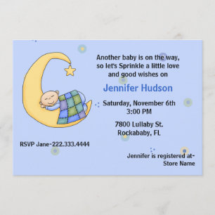 Sleepy Baby Boy Sprinkle Shower Invitation