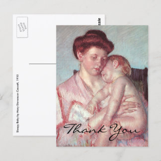 Sleepy Baby by Mary Cassatt, Vintage Impressionism Postcard