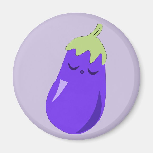 Sleepy Baby Eggplant magnet (Front)