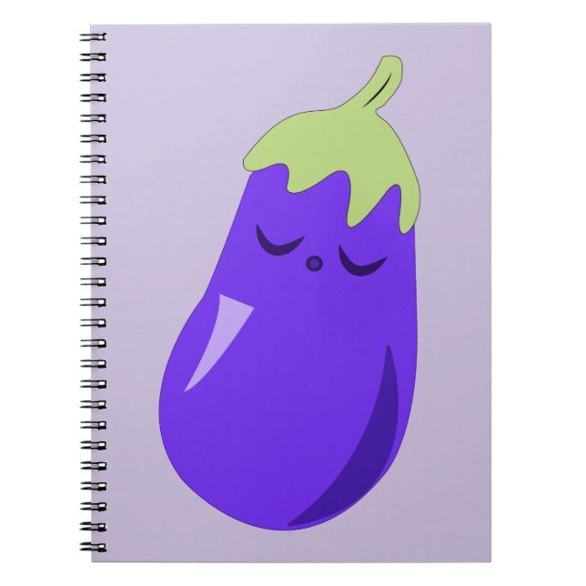 Sleepy Baby Eggplant Notebook (Front)