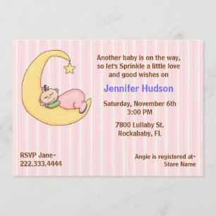Sleepy Baby Girl Sprinkle Shower Invitation
