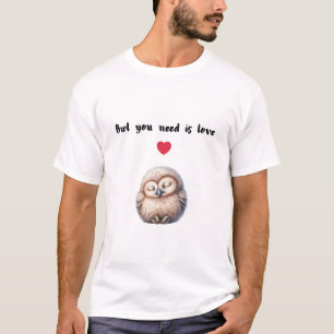 Sleepy Baby Owl Watercolor T-Shirt