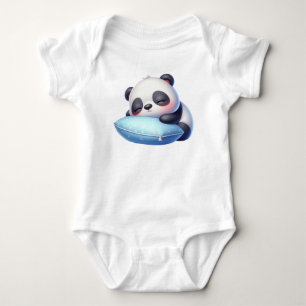 Sleepy baby panda bodysuit