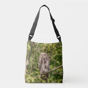 Sleepy Barred Owl Crossbody Bag