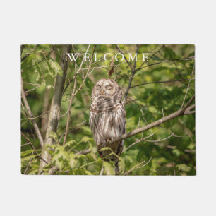Sleepy Barred Owl Doormat