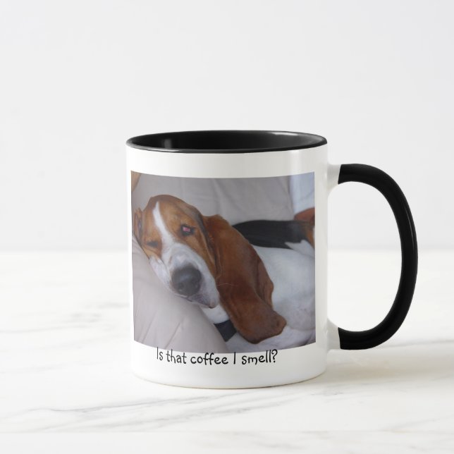 Sleepy Basset Hound Mug (Right)
